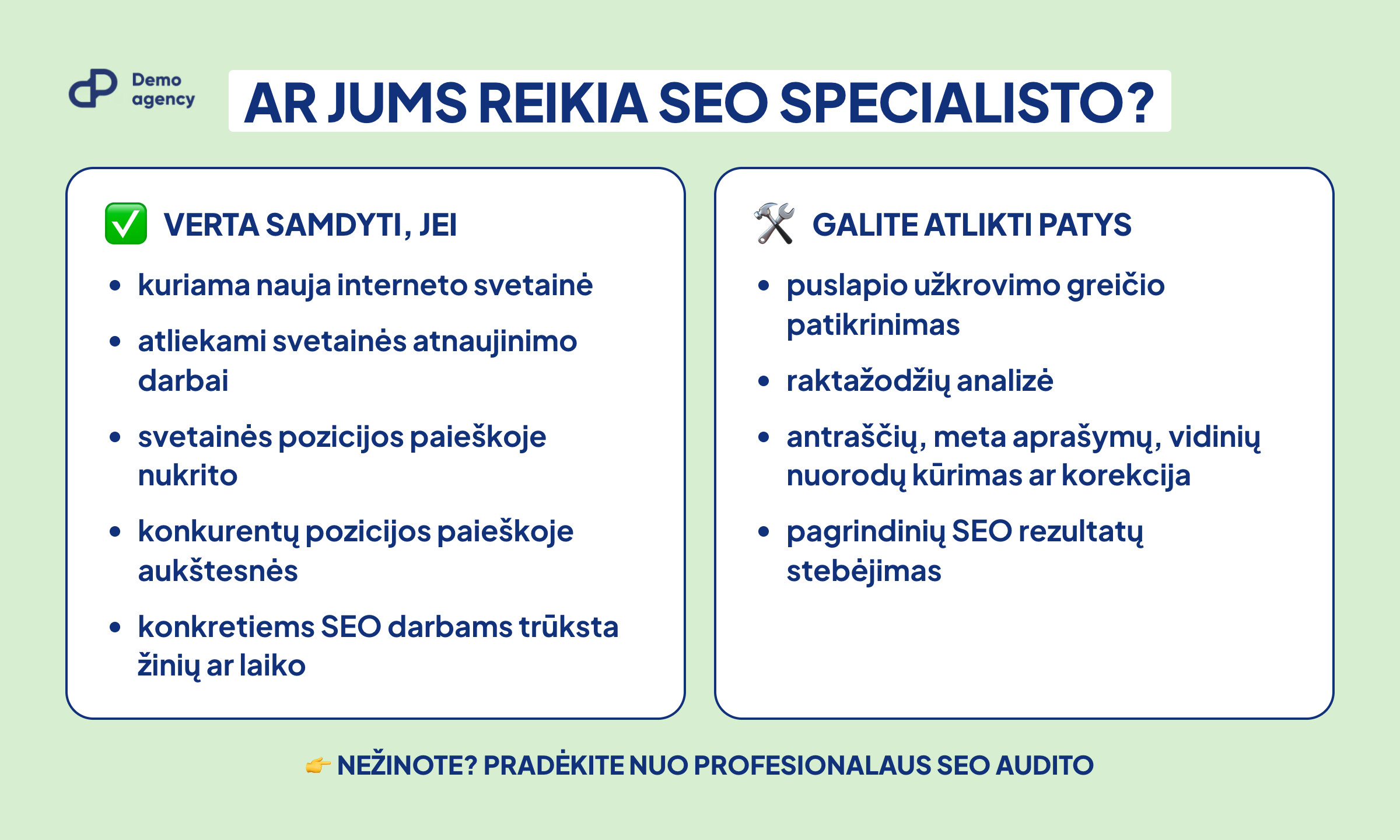 Kada reikalingas SEO specialistas, o kada SEO galima atlikti savarankiškai